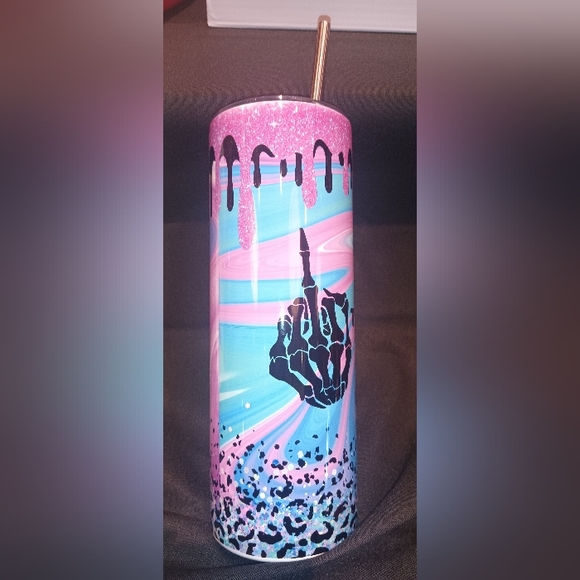 Middle finger 20oz Tumbler Handmade stainless steel - Picture 2 of 3